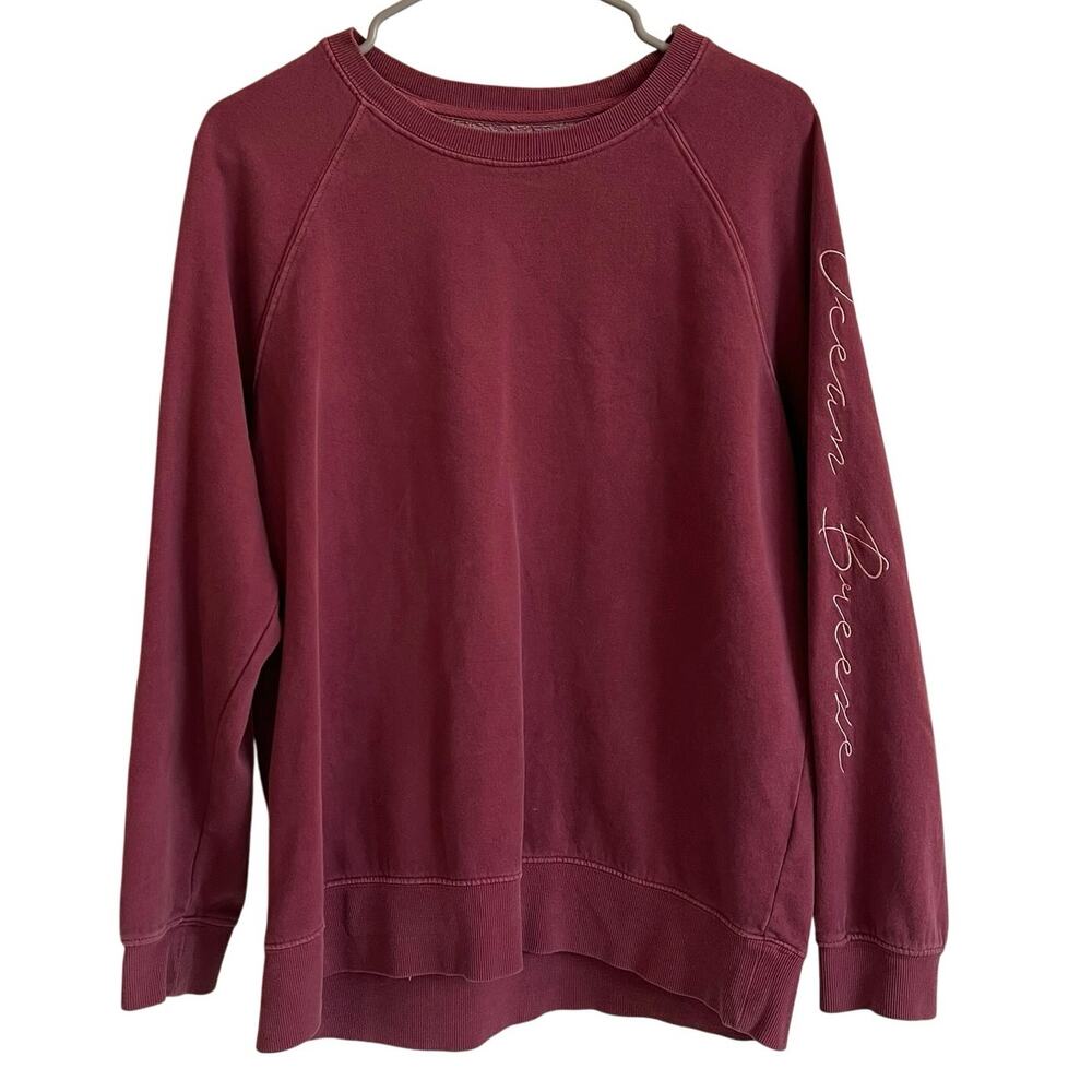 Billabong‎ Women's Embroidered Sleeves Crewneck Sweatshirt Size L Pullover